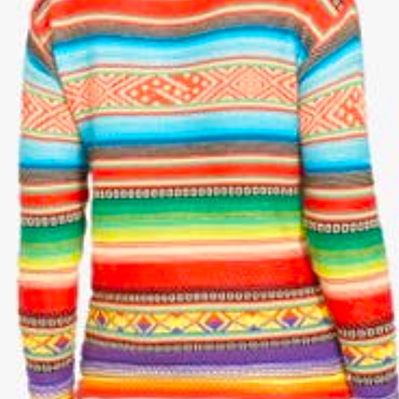 RALPH LAUREN Vtg Colorful Serape Indian Blanket Style Crew Neck Sweater Sz Large - Picture 4 of 6